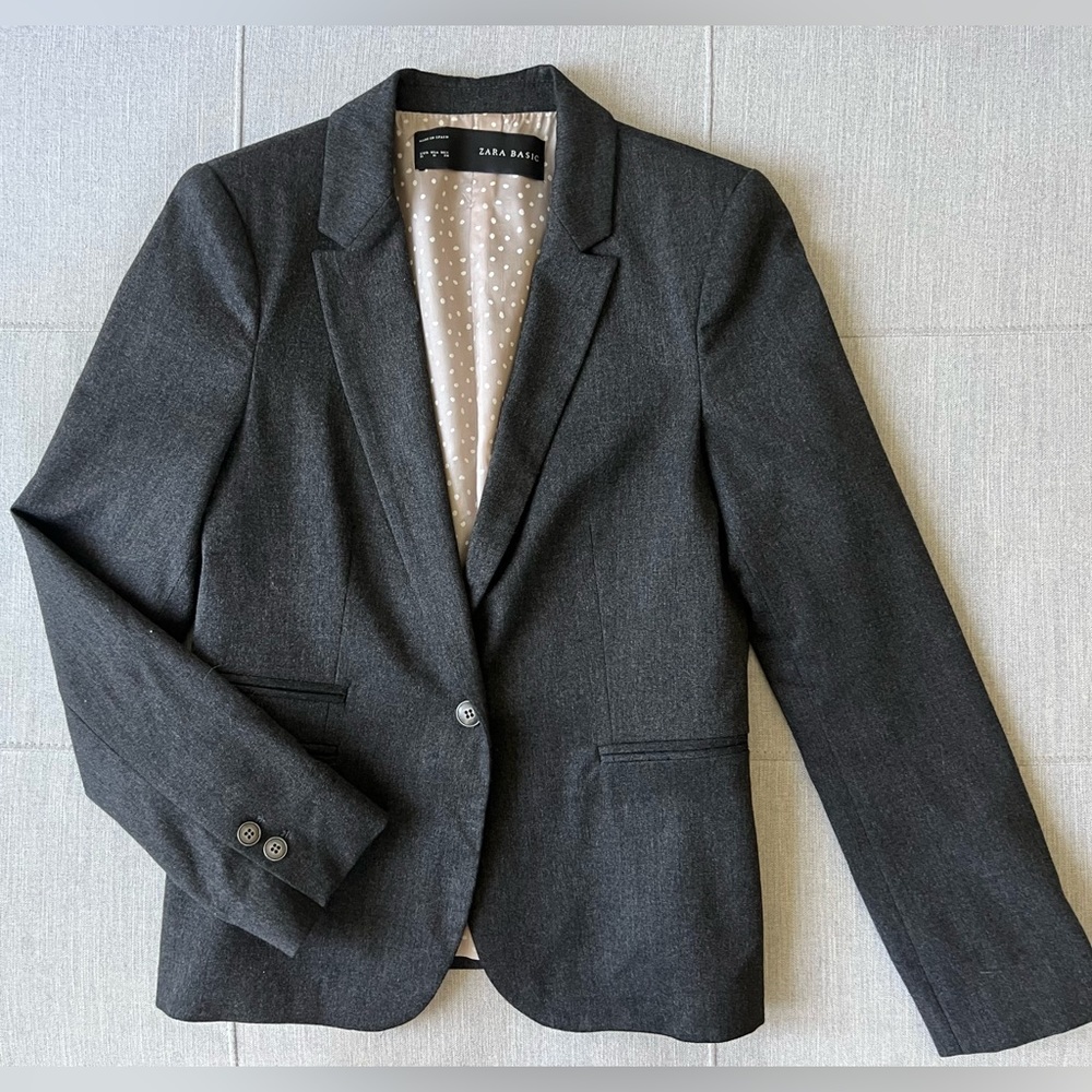 Charcoal blazer from Zara, size M